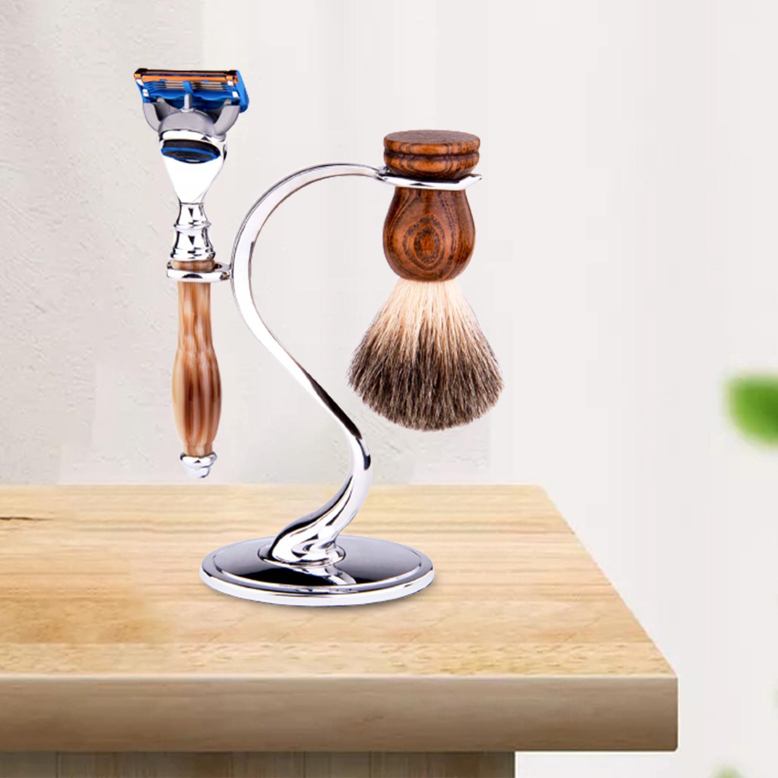Razor and Shaving Brush Stand Holder for Double Edge Safety Razor Salon Home