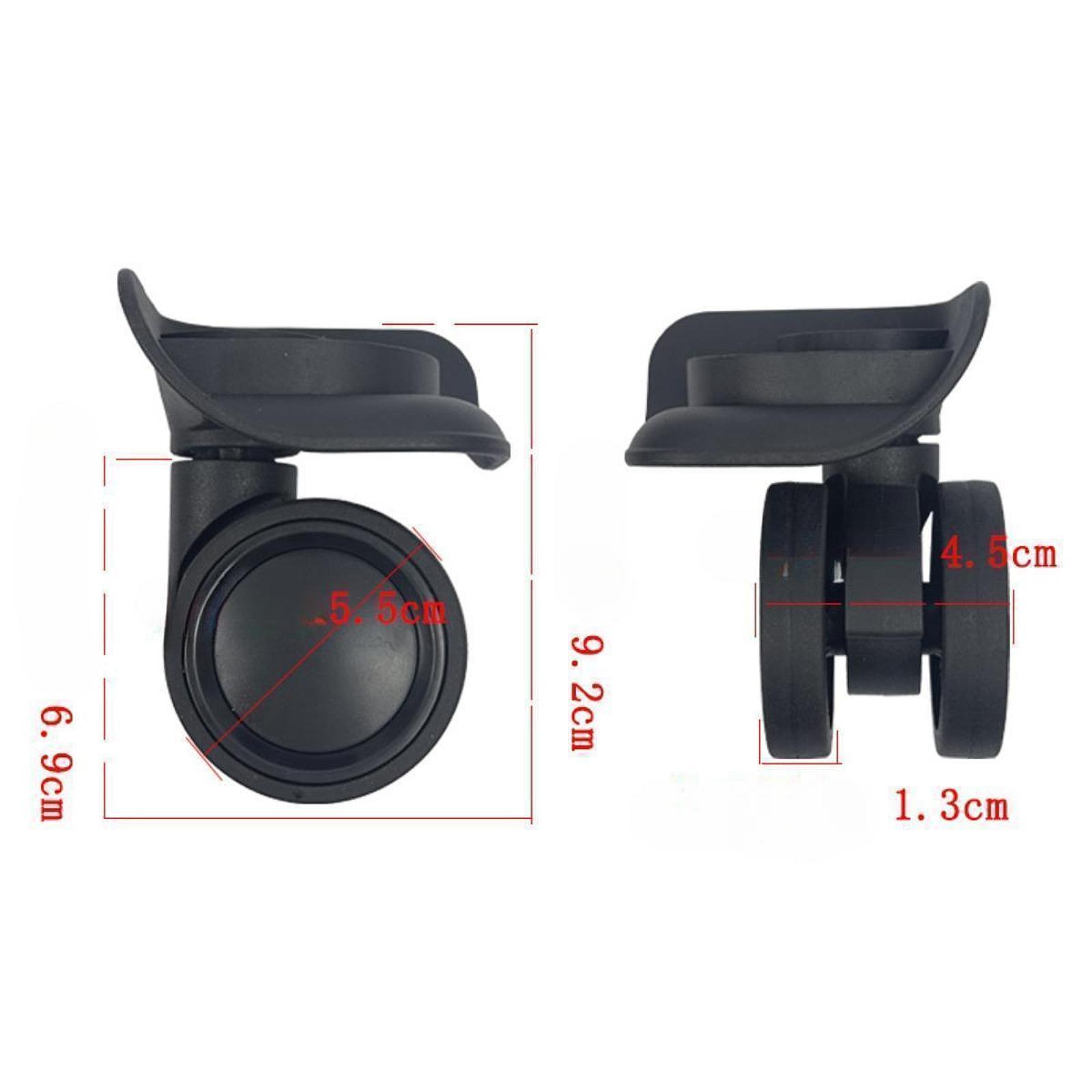 2 Pieces Luggage Wheels Replacement Silent Swivel Caster Wheels Sturdy Black