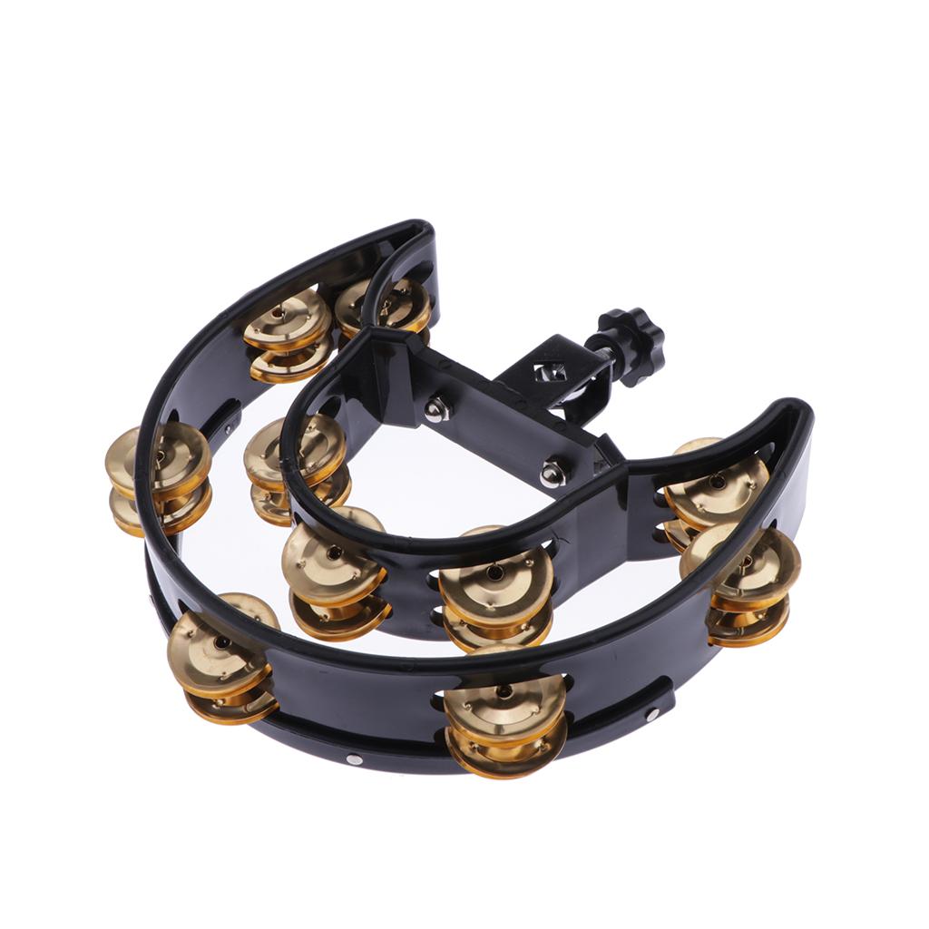 Music Rattle Tambourine Handbell Shaker with Copper Jingles Jazz Drum Acc 3