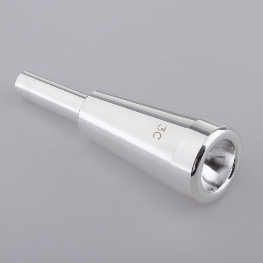 Heavy 3C Rich Tone Bullet Shape Trumpet Mouthpiece Accs Copper Alloy Silver