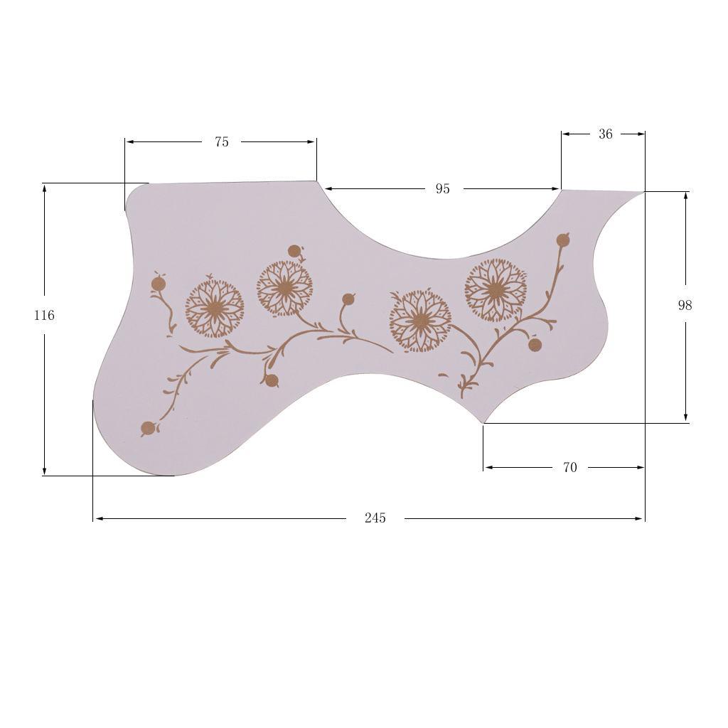 Acoustic Guitar Pickguard Flower Anti-scratch Folk Guitar Left/Right Hand Black