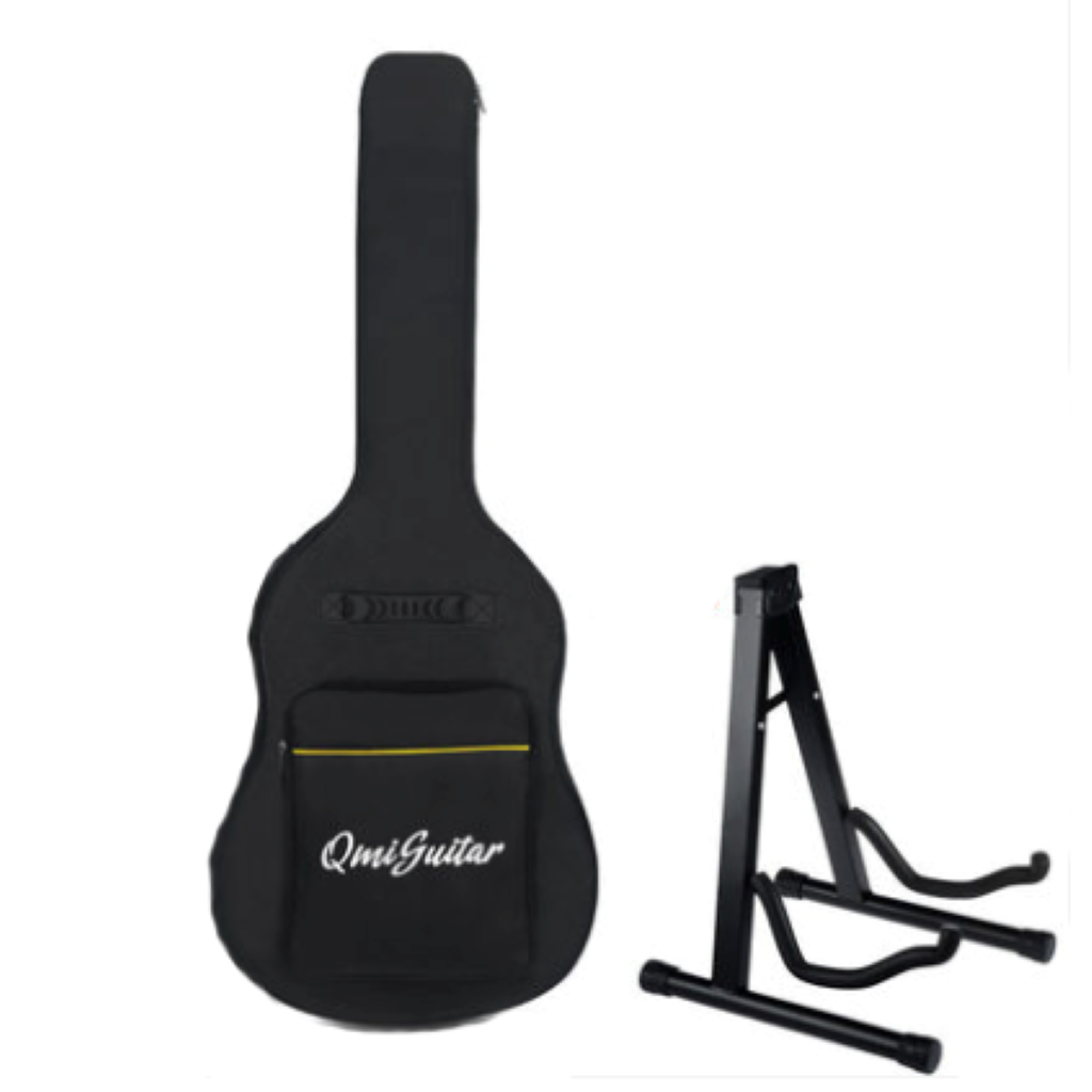 Oxford Cloth Guitar Backpack Double Shoulder 40 41inch Black + Stand