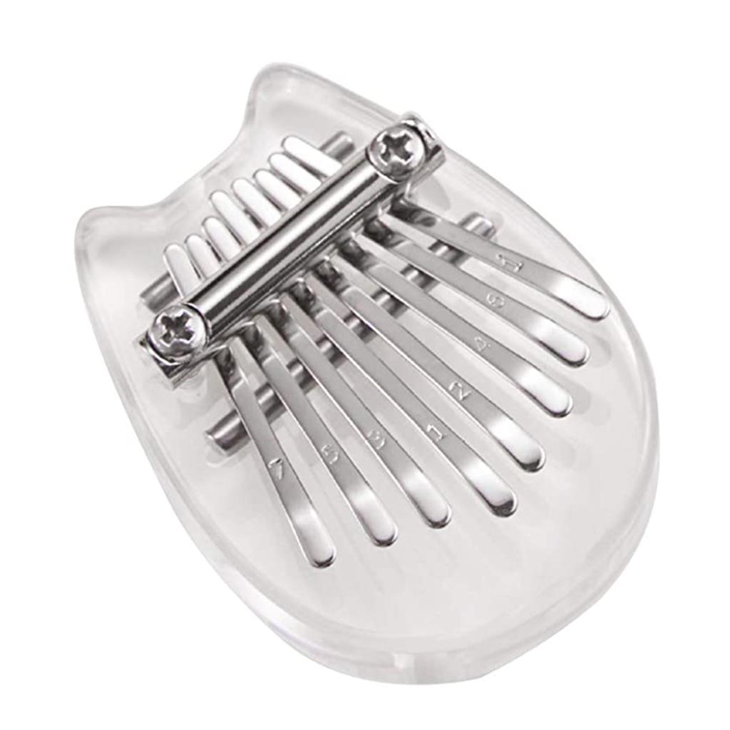 8 Keys Mini Kalimba Portable Thumb Piano Clear-Cat