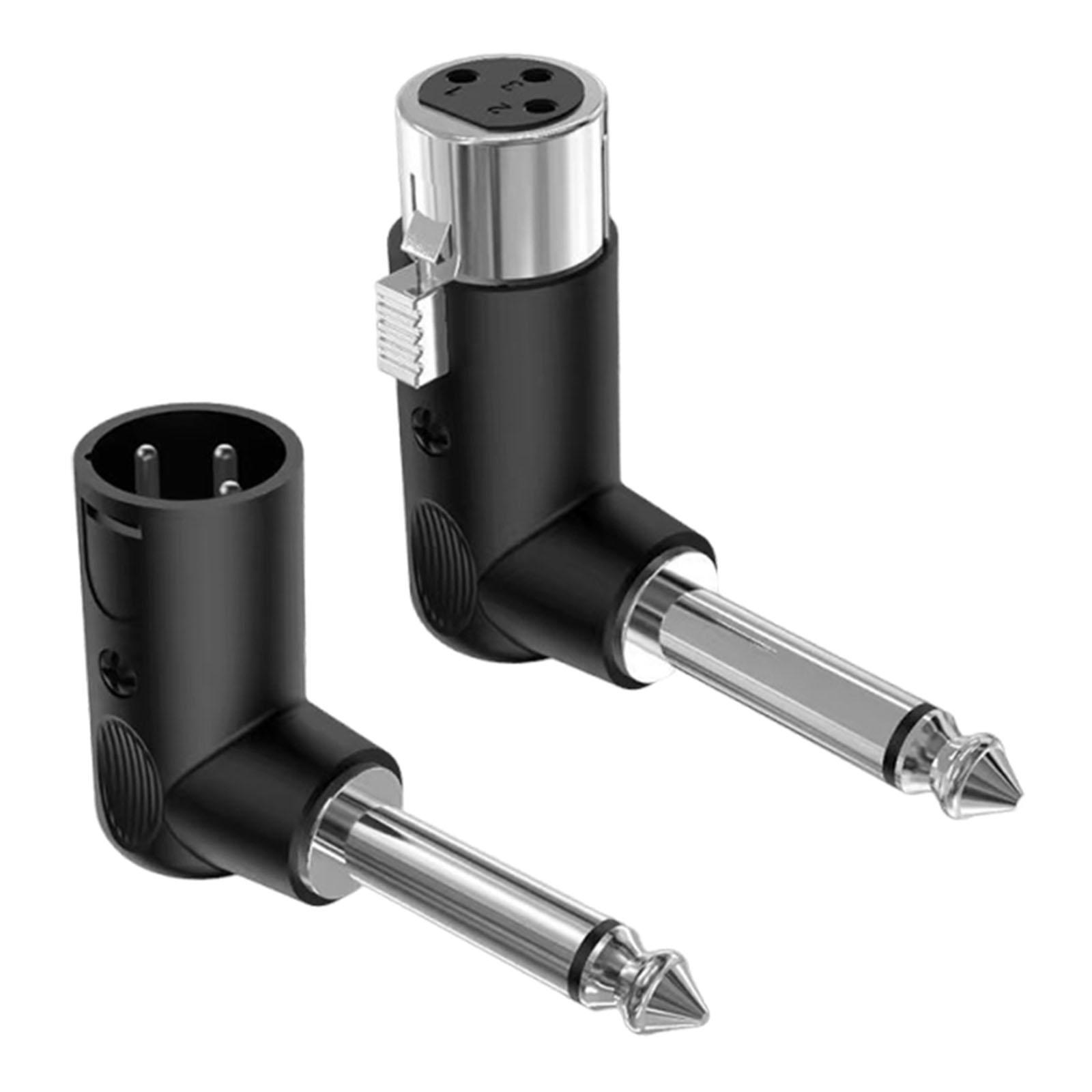 3 Pin XLR Female Male to 1/4"/6.35 mm Angle Adapter