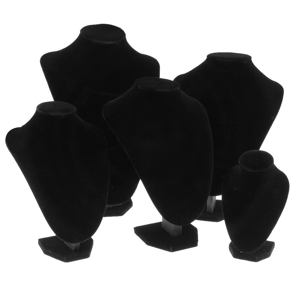 2xVelvet Necklace Pendant Display Bust Mannequin Stand Holder Rack 24*18cm