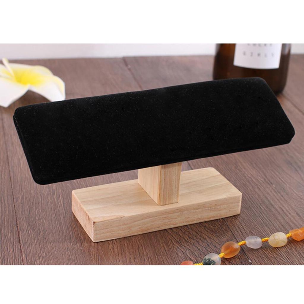 T-Bar Bracelet Watch Jewelry Display Stand Holder Rack Black Velvet