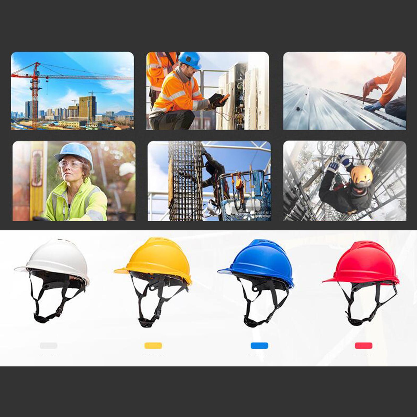 Safety Helmet Hat Construction Builder Adjustable Hard Hat Lightweight White