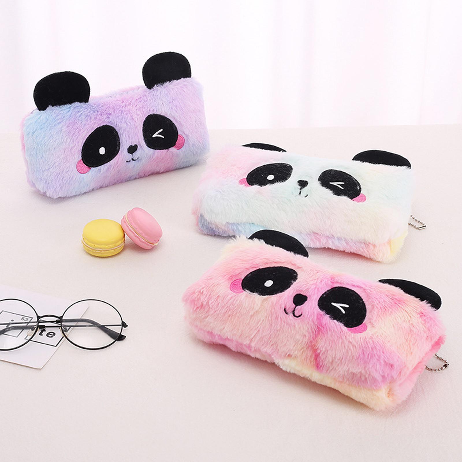Plush Pencil Case Novelty Lightweight Pencil Bag for Kids Children Purple