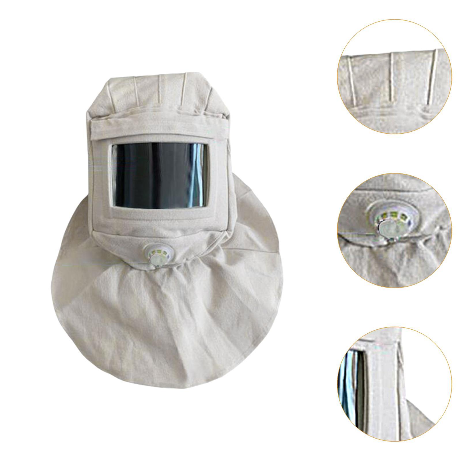 Sandblasting Hood Cap Supplies Canvas Dustproof White Simple Using Shawl Cap