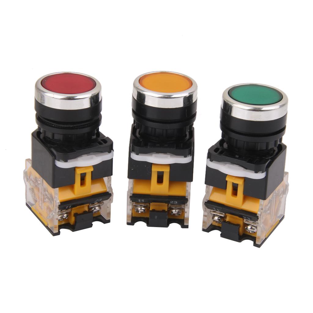 4x660V Push Button Momentary Press Switch Heavy Duty -Red