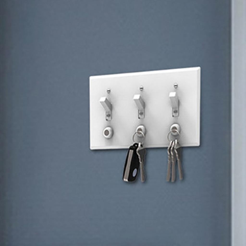 Magnetic Keys Hook Wall Mount Holder Home Strong Keychain Organizer White