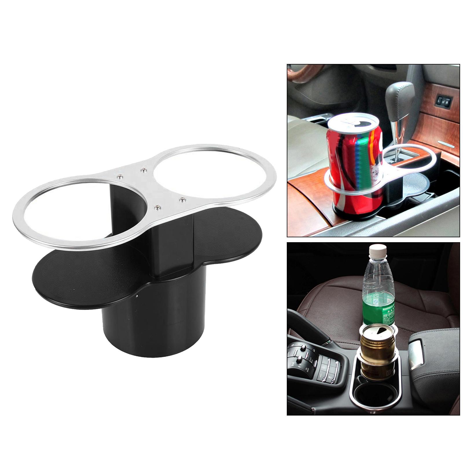 Universal Car Double Hole Cup Holder Dual Drink Beverage Can Mount Organizer