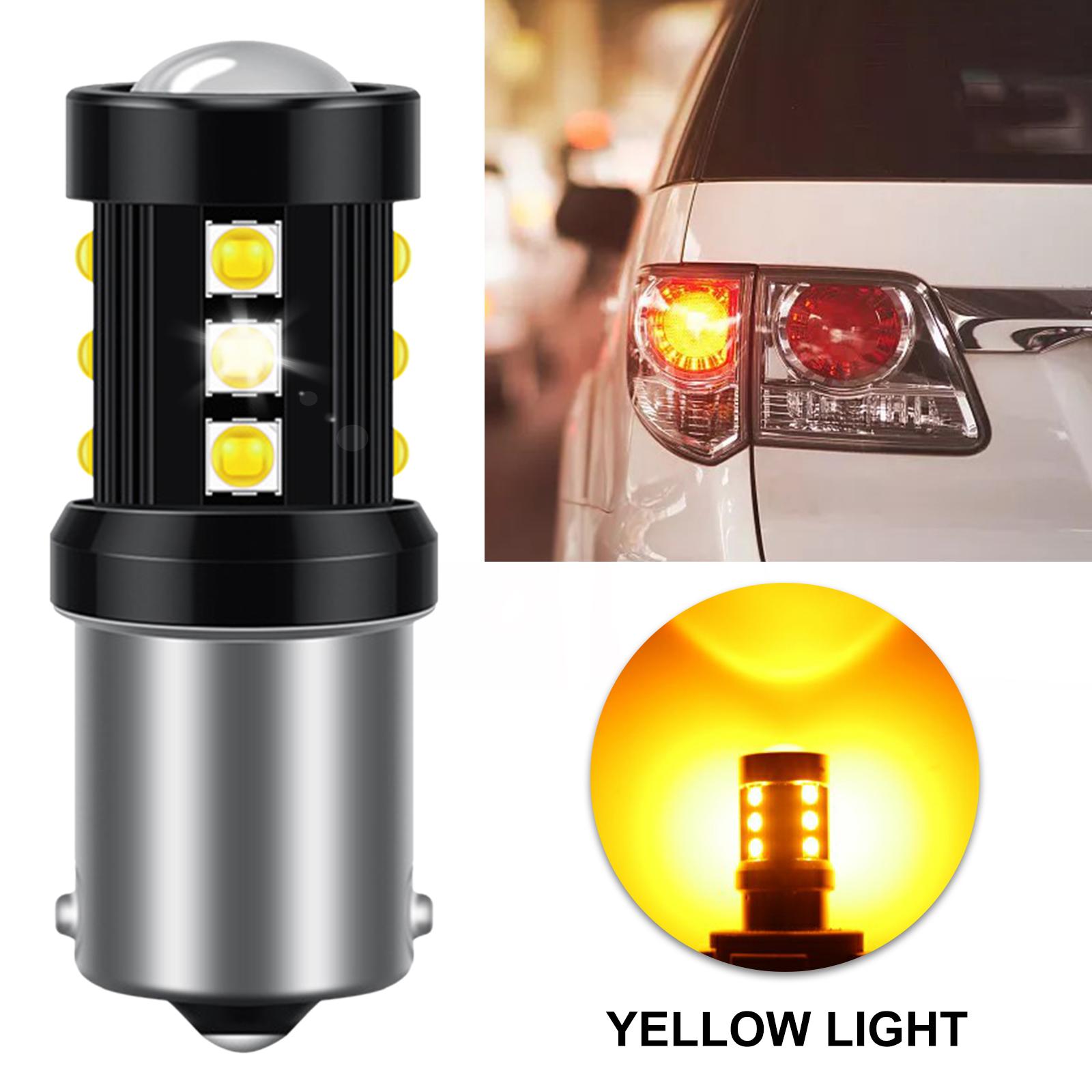 Auto LED Bulb Reverse Light Super Bright Side Marker car Yellow 1156 BA15S