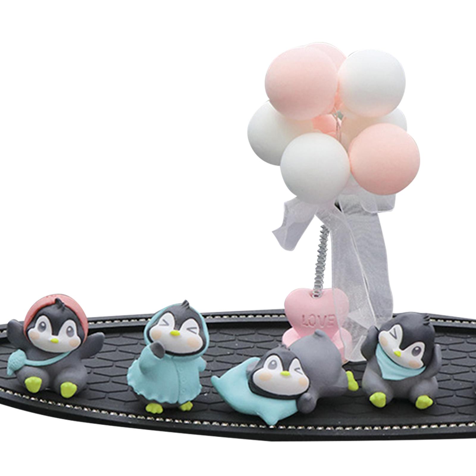 6 Pieces Little Penguin Figurines Miniature Figurines for Car Dashboard