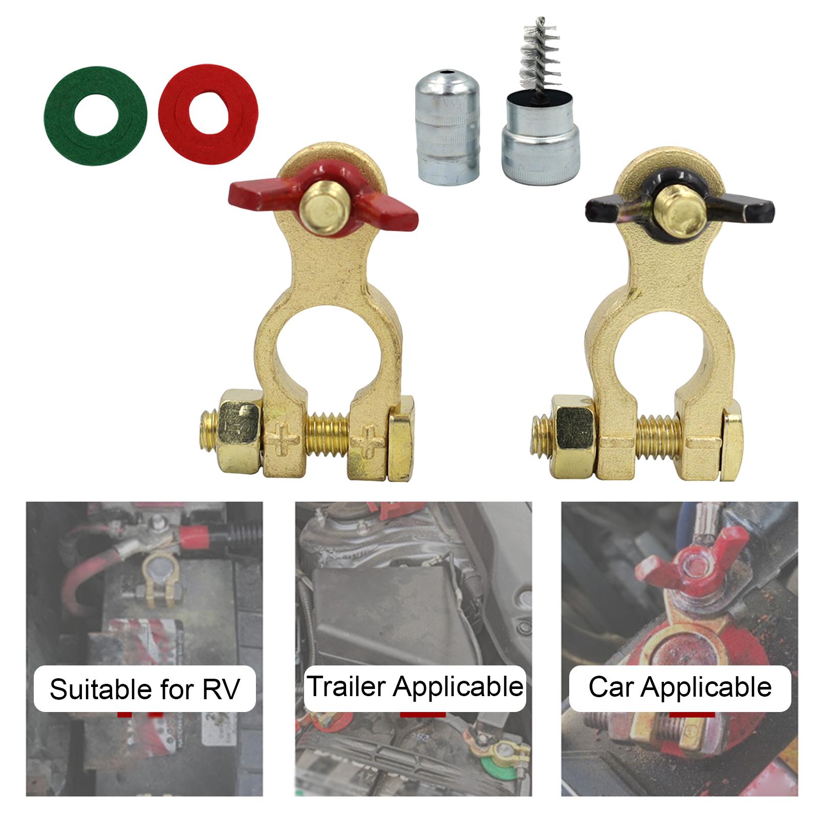 Battery Terminal Connectors Positive Negative Copper Universal Battery Clamp style D