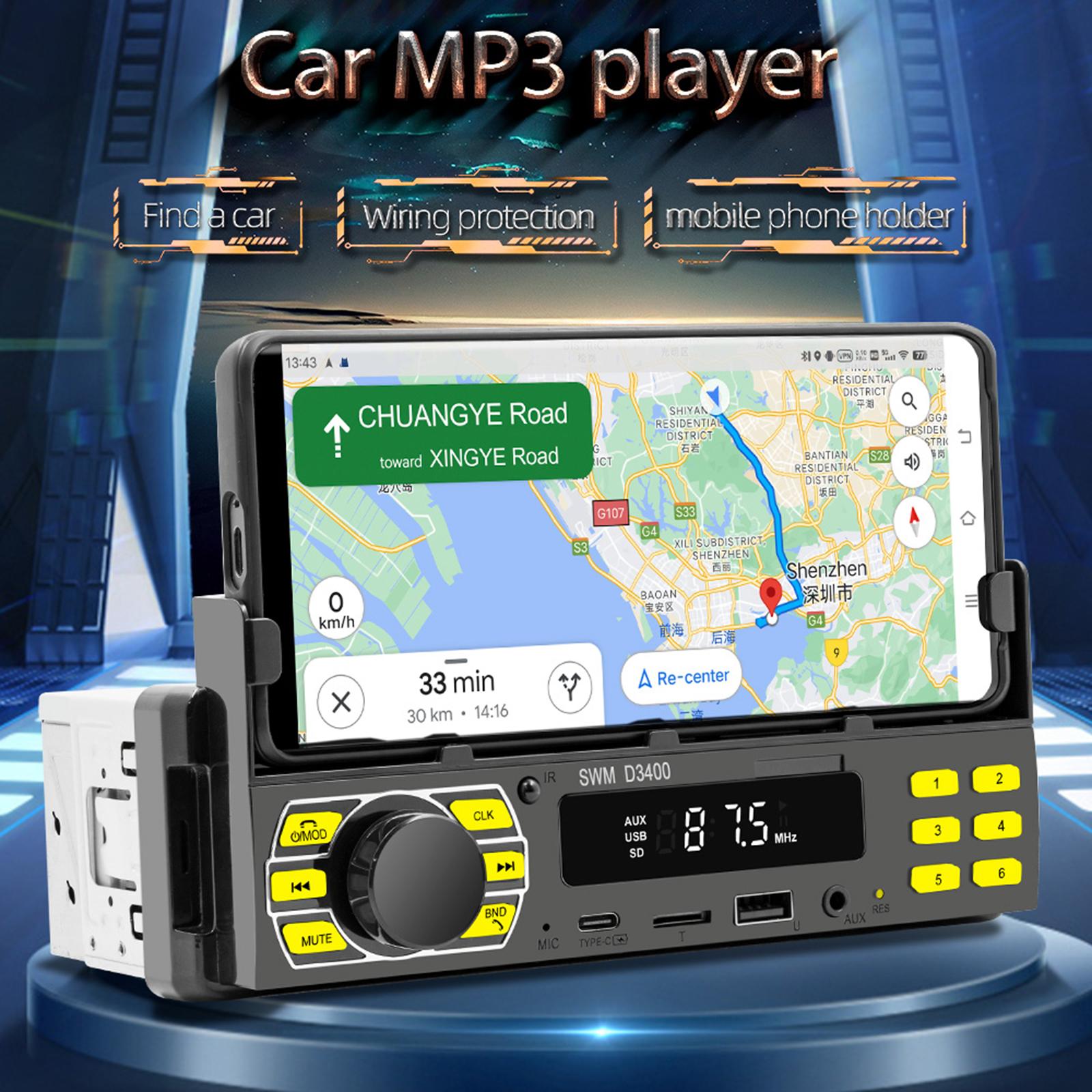 Car Radio Remote Control 7 Color Button Voice Control Car Multimedia Player