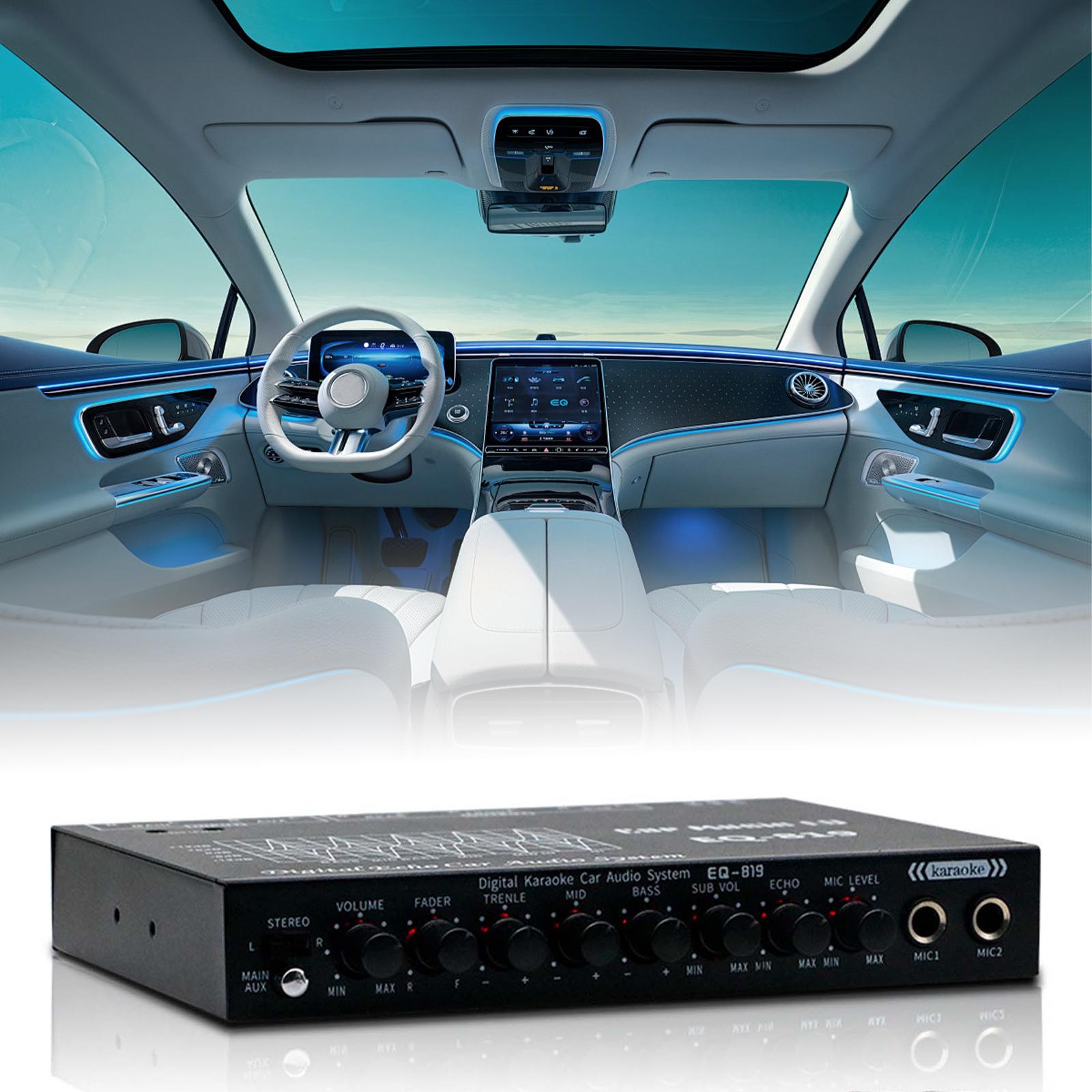 Car Audio Equalizer Front Rear Output Multifunctional Reduces Noise DC 12V