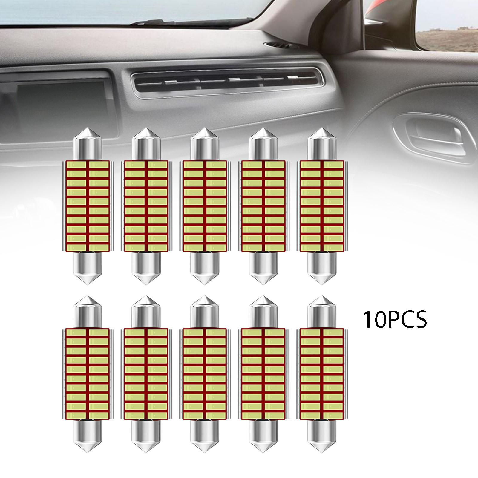 10Pcs Car Interior Light Trunk Light Accessories Light Dome Light Bulbs 39mm