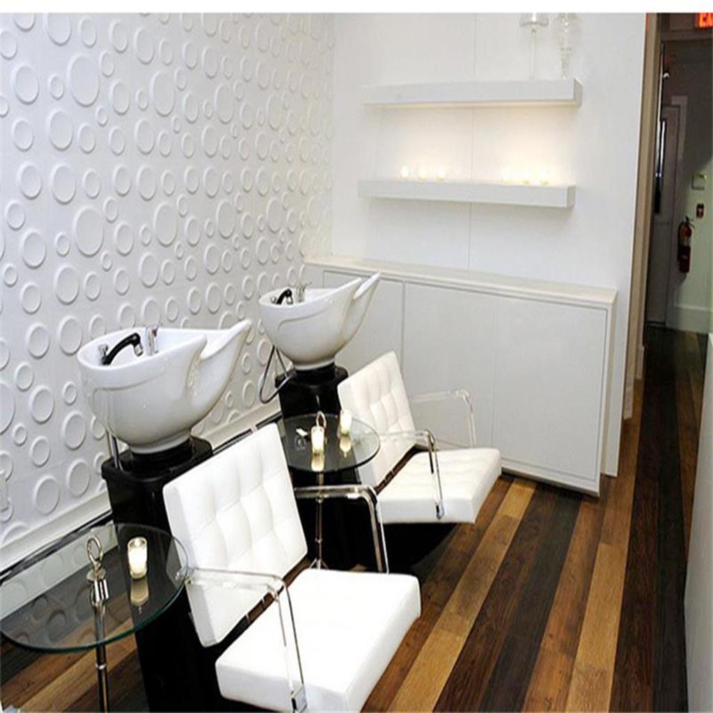 2x3D PE Foam Waterproof Wall Sticker Self-adhesive 30*30cm Cream Round