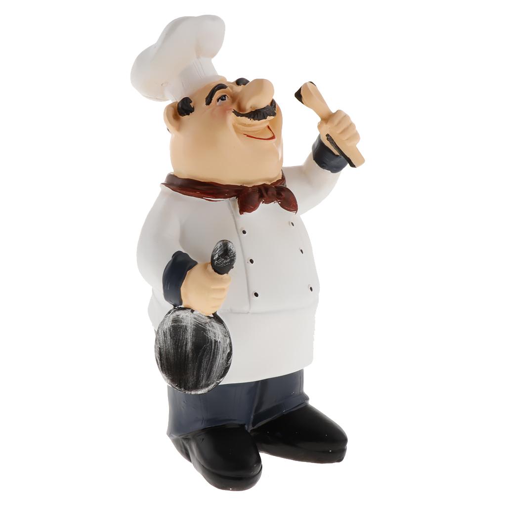 Italian Chef Shaped Kitchen Ornaments Resin Cook Statue Size-3