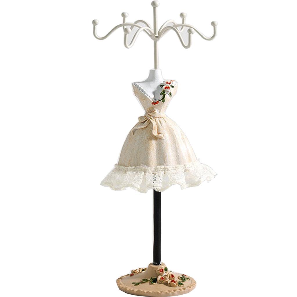 Mannequin Jewelry Rack Earrings Display Desktop Jewelry Stand 04-Champagne