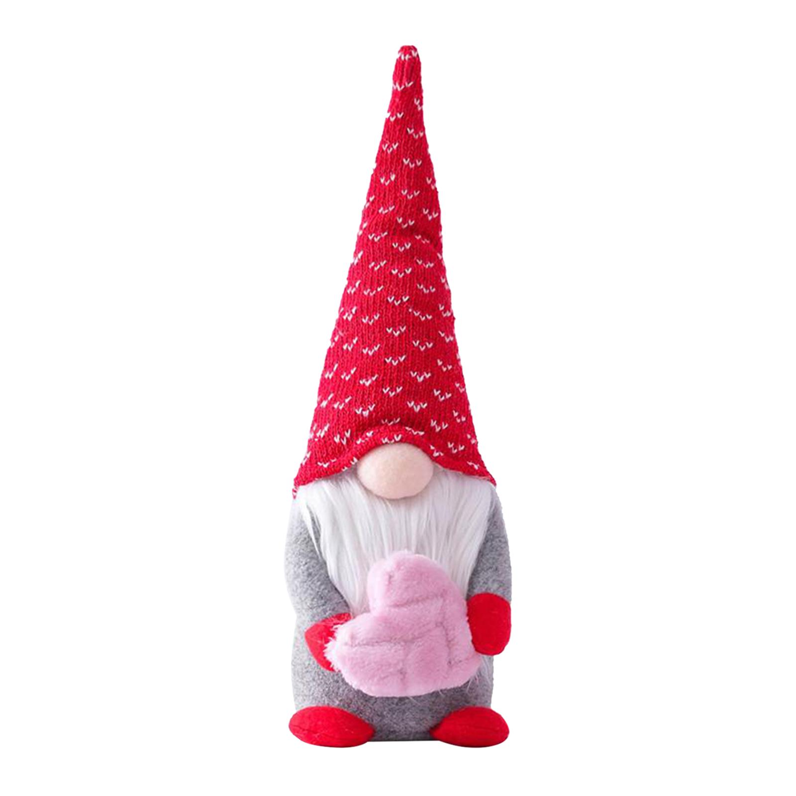 Valentines Day Swedish Santa Gnome Plush Toy 9x7.5x32cm Male