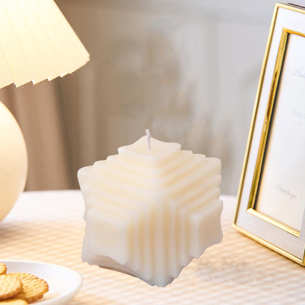 Geometric Candle Soy Wax Candle Home Decor Candle White