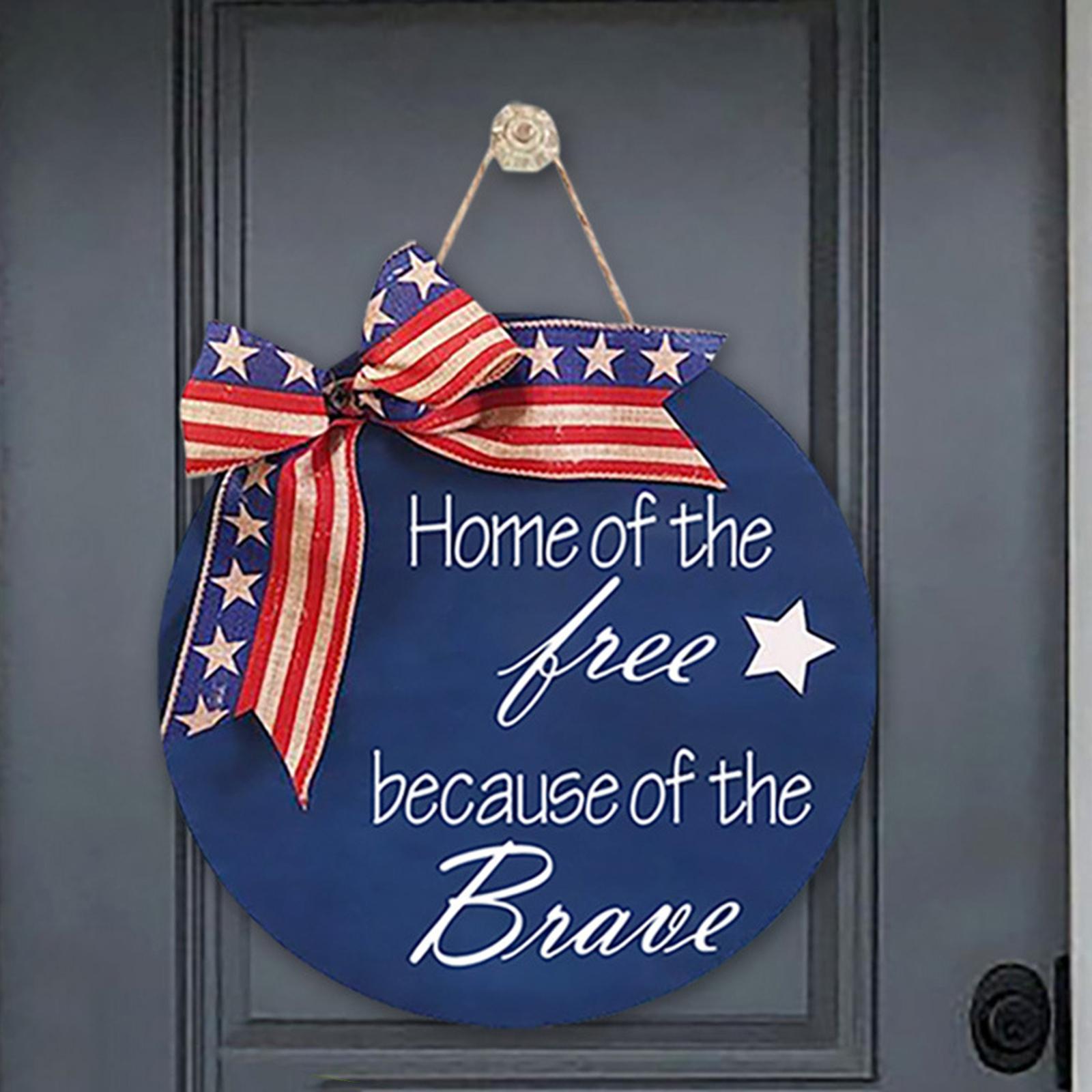 Welcome Door Sign Plaque Independence Day Door Hanging Navy