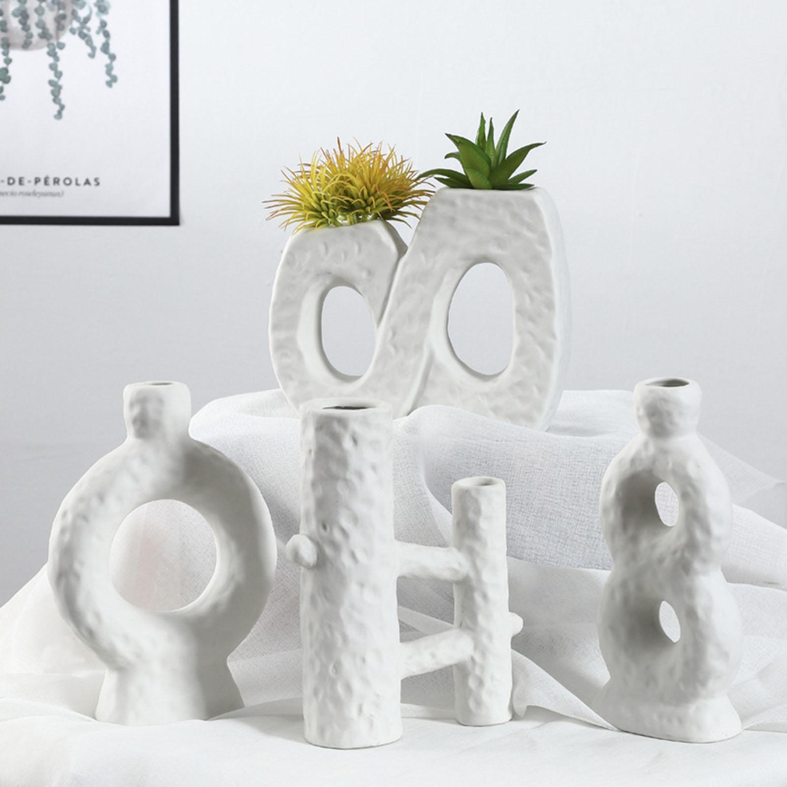 Geometric Ceramic Flower Vase Centerpiece Home Decoration Circle