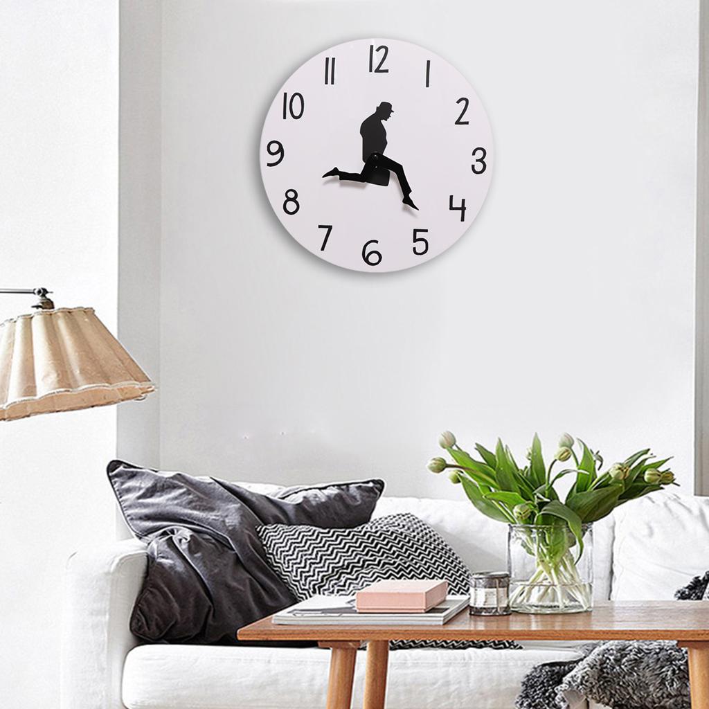 Round No Ticking Wall Hanging Clock Home Decor for Living Room Decoration