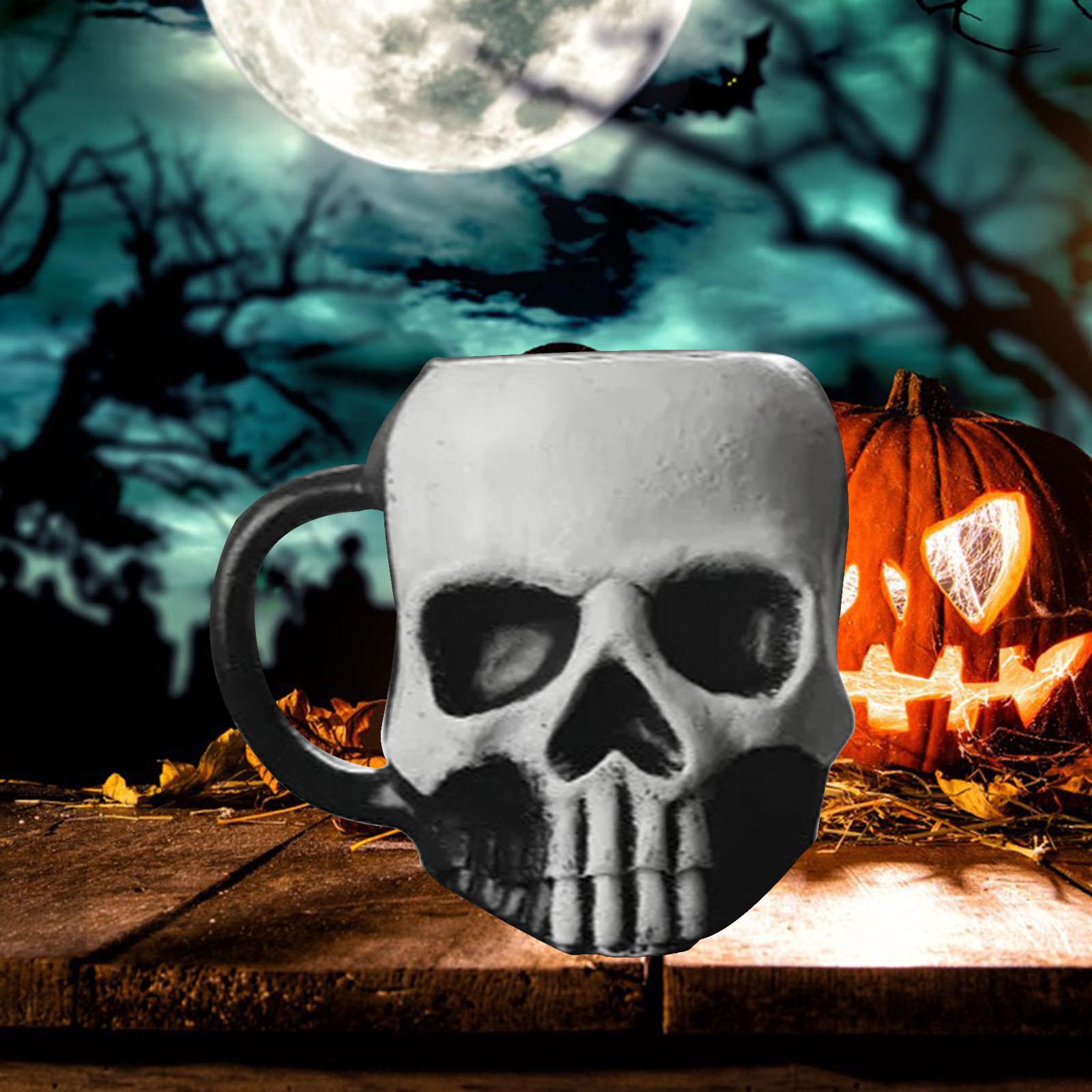 Skull Mug Resin Horror Creative Novelty Drinkware Drinking Cup Halloween E