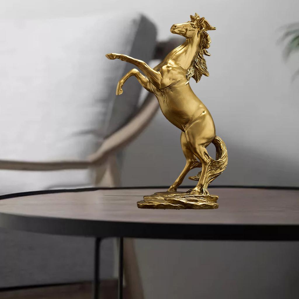 Galloping Horse Decoration Shelf Statue Office Home Ornament Gold
