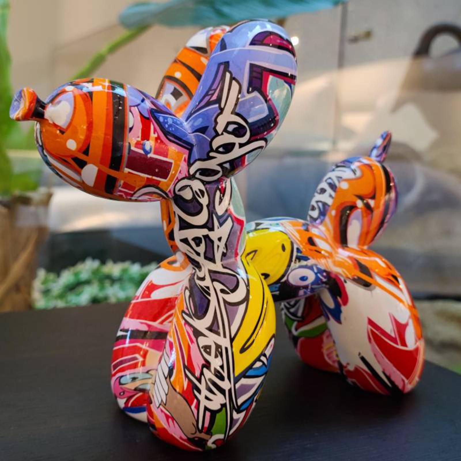 Scribble Balloon Dog Sculpture Statue Kids Room Bedroom Home Ornament A