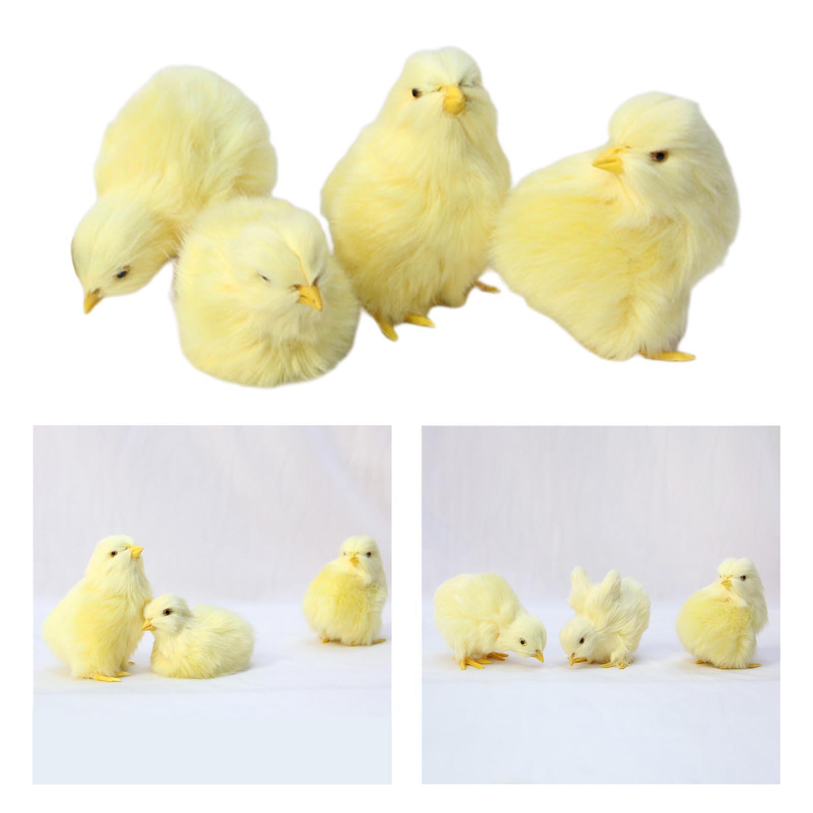 4Pcs Creative Chicken Model Ornaments Yellow Chicken Toy for School Kids