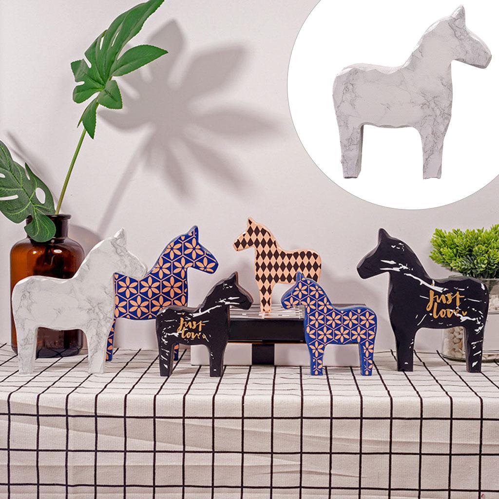 Modern Horse Statue Sculpture Ornaments Animals Home Bookshelf large white