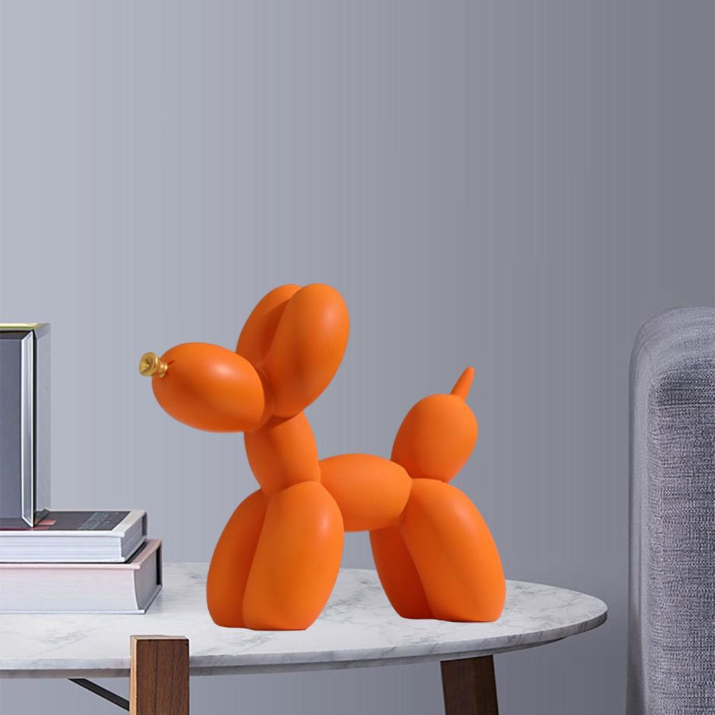Creative Balloon Dog Statue Figurine Sculpture Art Home Decor Orange