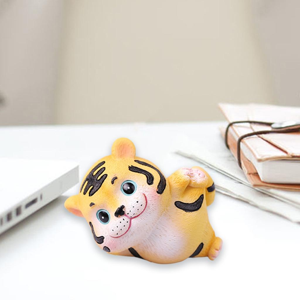 Cartoon Cute Little Tiger Small Statue Little Figurine Crafts Car Ornament A