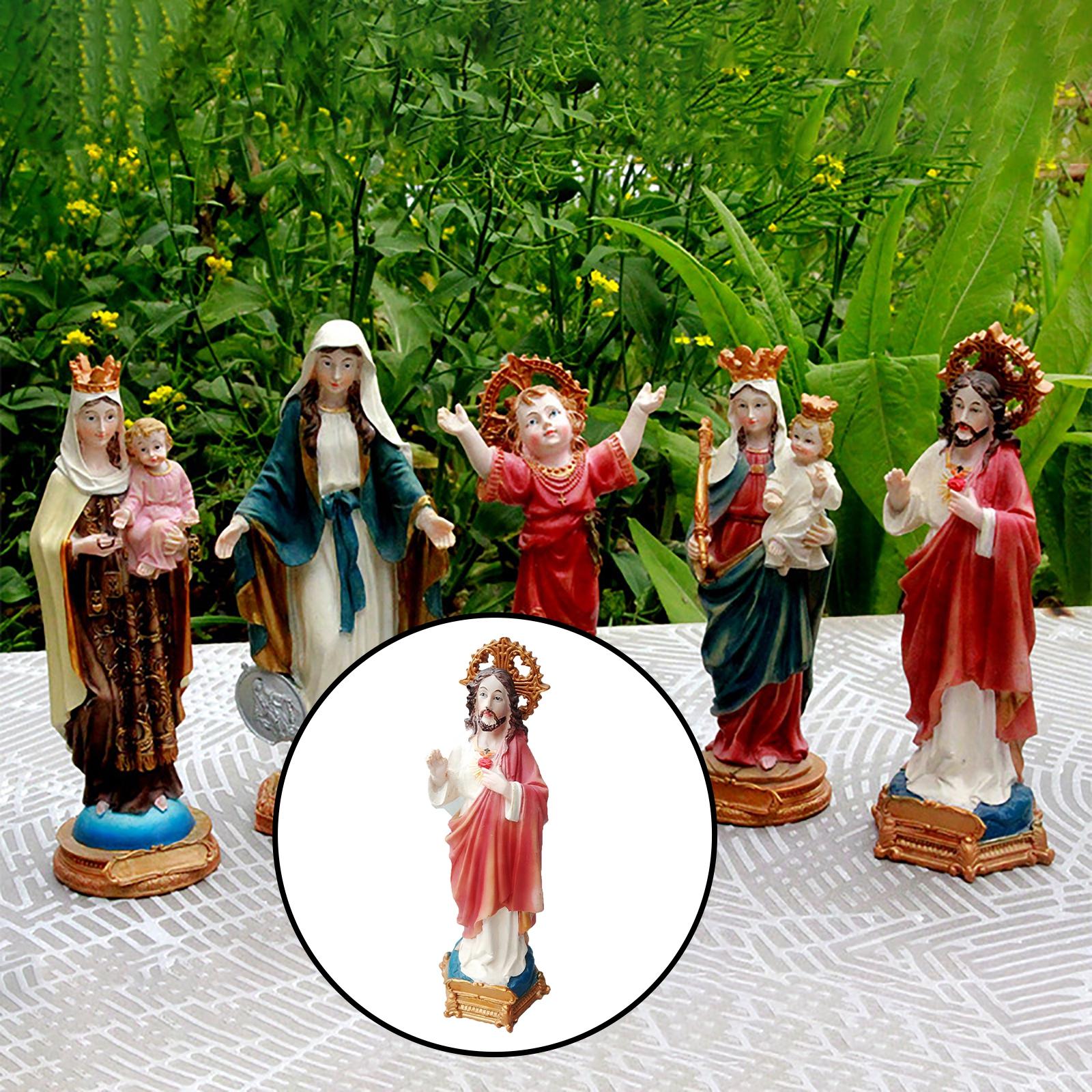 Hand Painted Nativity Figurine Religious Spiritual Tabletop Decorative C