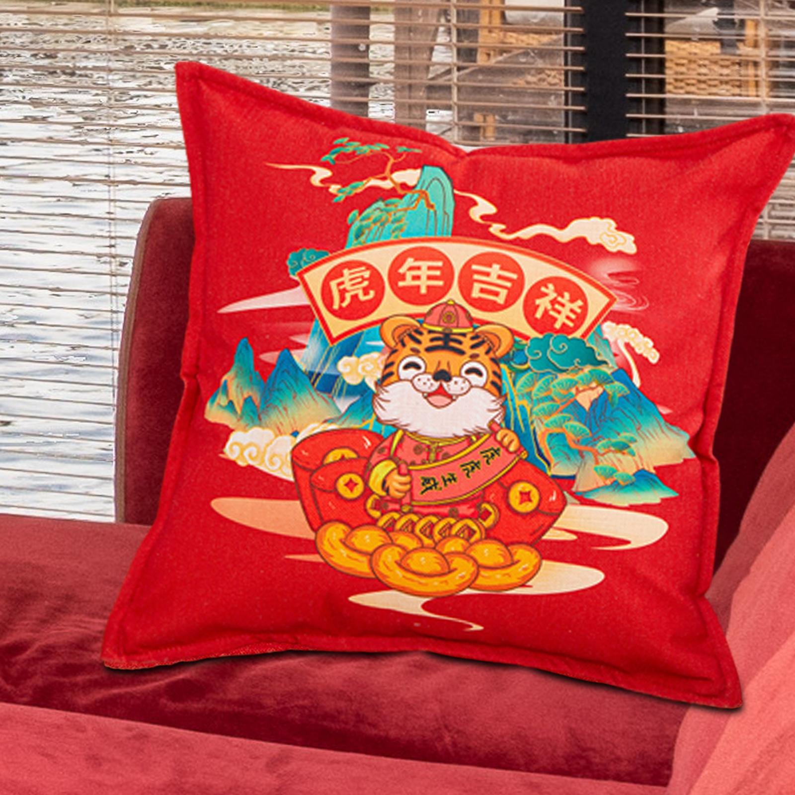 New Year Throw Pillow Covers Home Bedroom Christmas Hotel Cushion Cover B