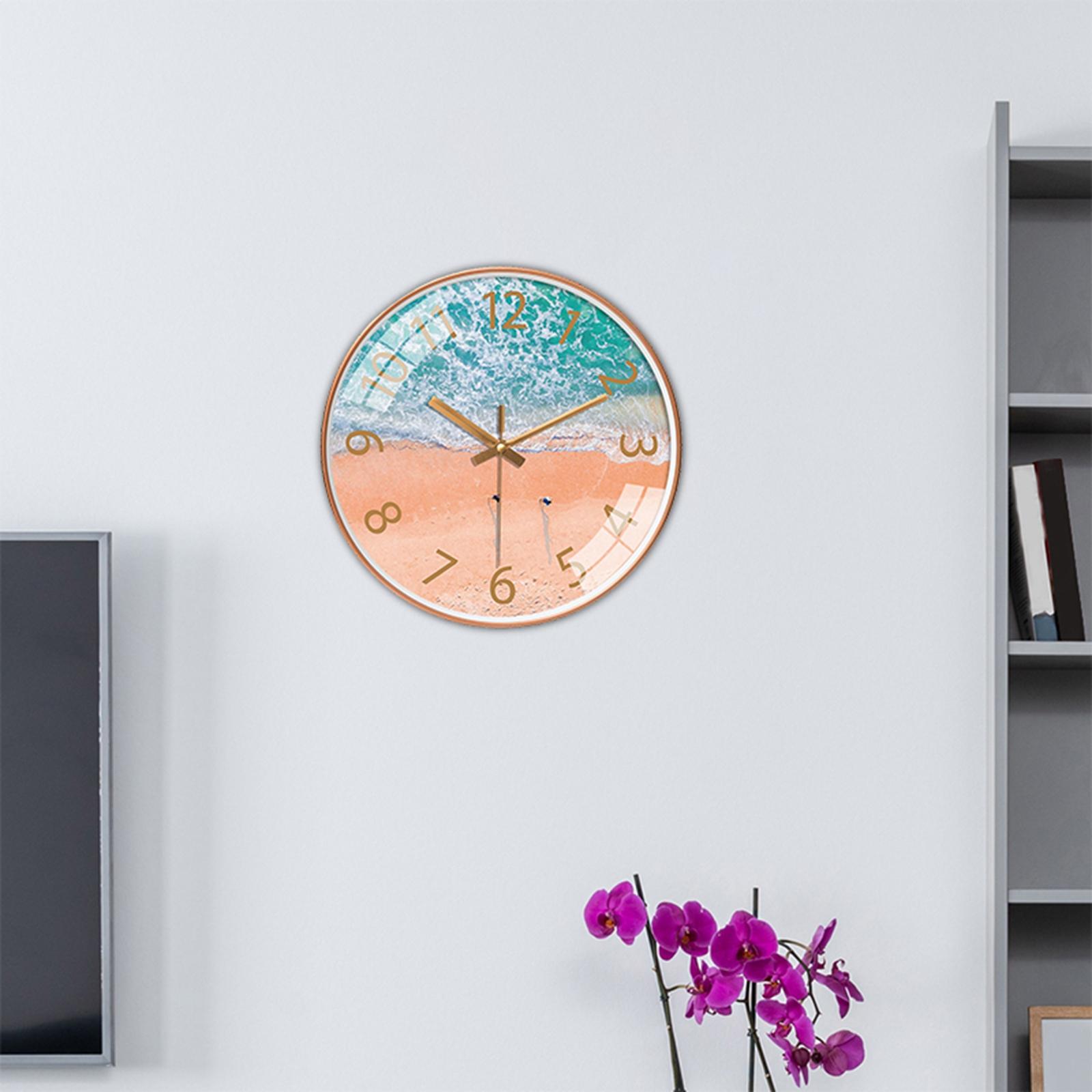 12" Wall Clock Arabic Numerals Clocks for Home Office Decor Orange Gold