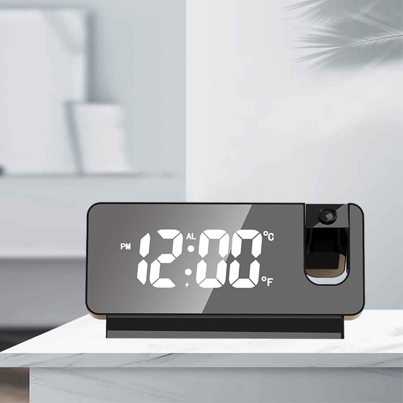 LED Projector Alarm Clock Loud Alarms Wall Ceiling USB Quiet for Students