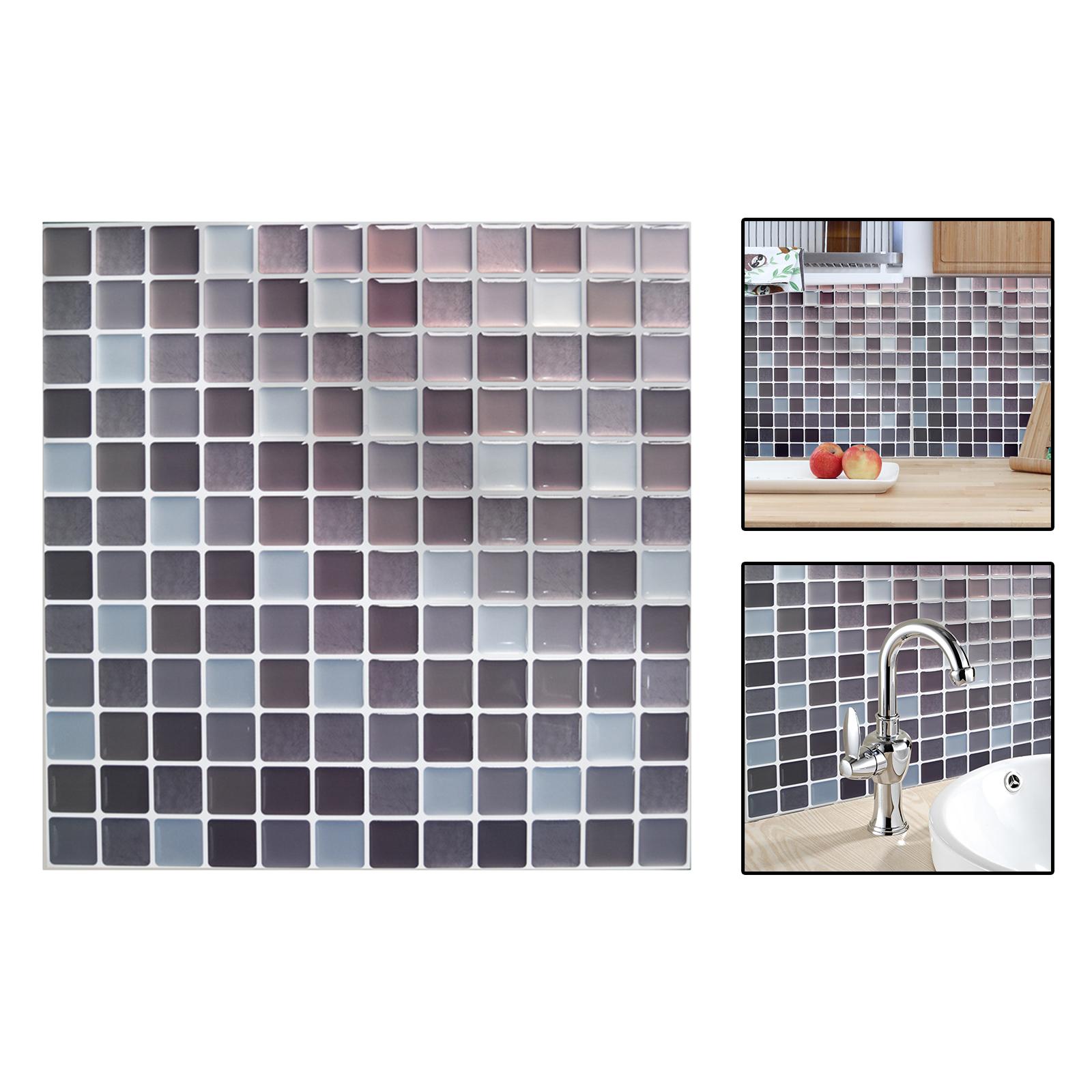 Wall Tile Sticker Waterproof Wallpaper for Home Bathroom Kitchen Decor B
