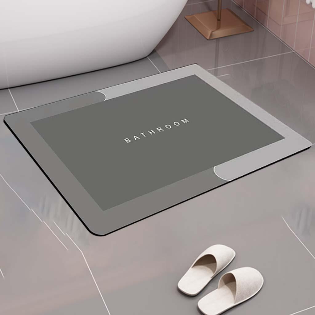 Bathroom Mat Absorbent Balcony Carpet Floor Shower Rugs Rectangle Gray S