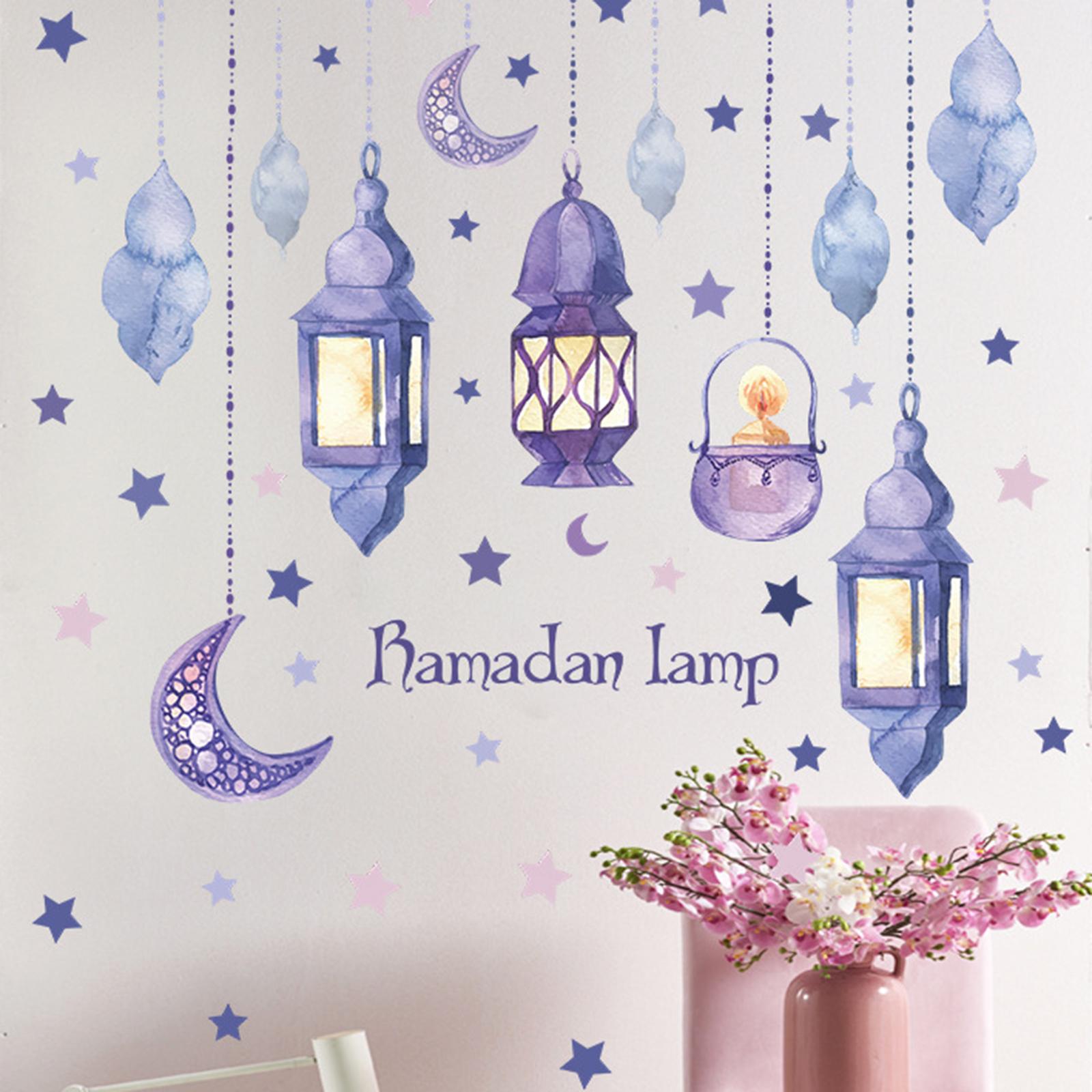 Ramadan Wall Stickers Muslim Mural Lantern Pattern Wall Decals Art Wallpaper