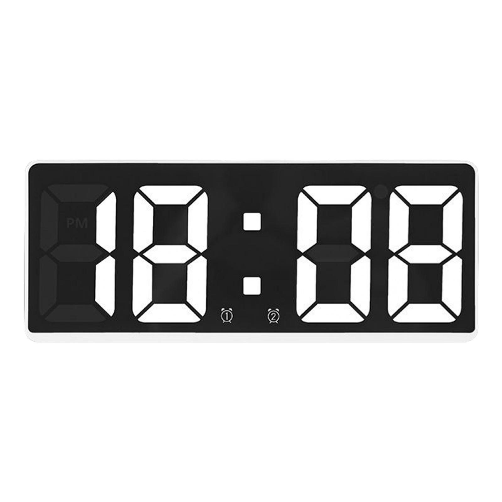 Alarm Clock Snooze LED Display Table Calendar Electronic USB Charger Seniors