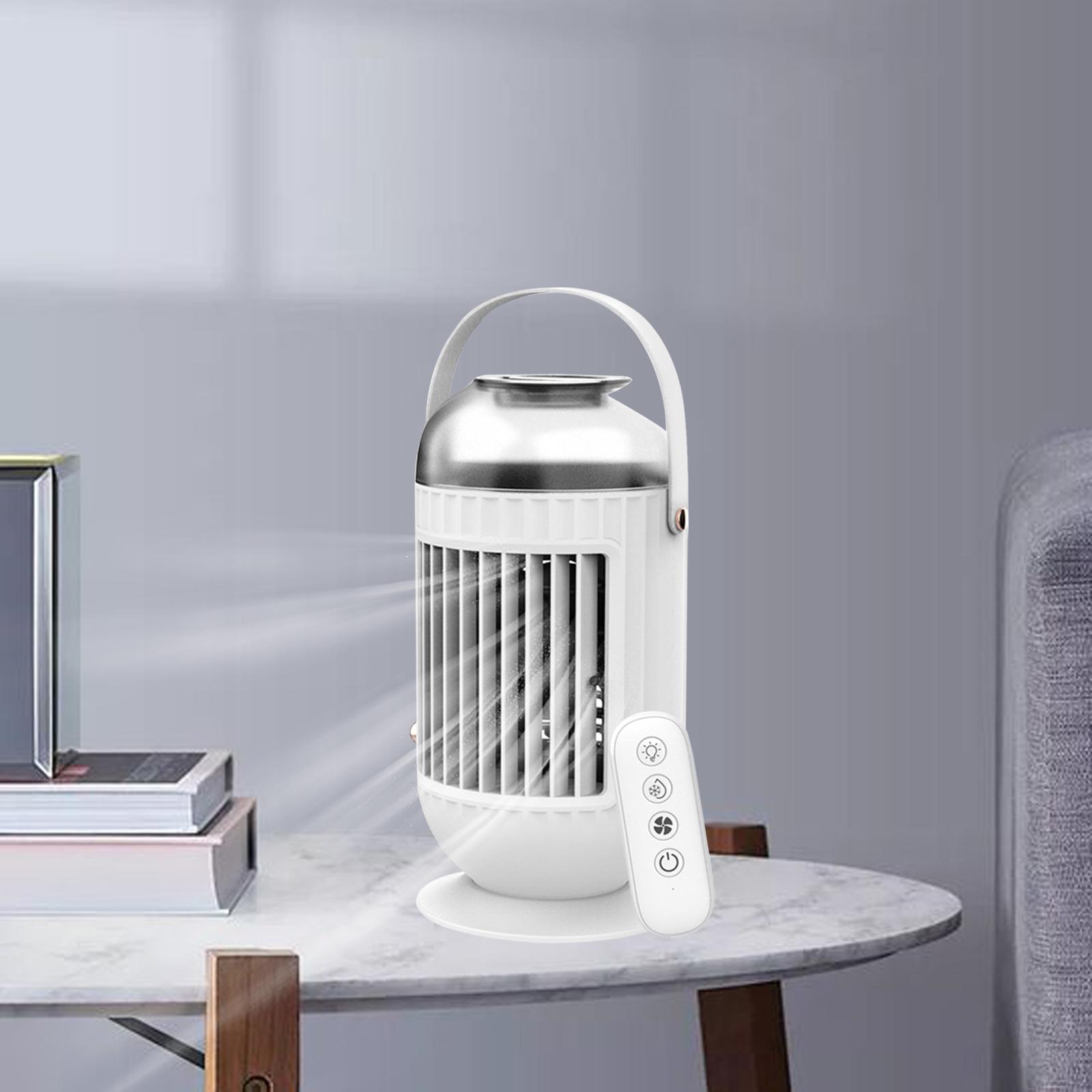 Mini Air Conditioner Cooling Fan Personal Air Cooler  White with Remote