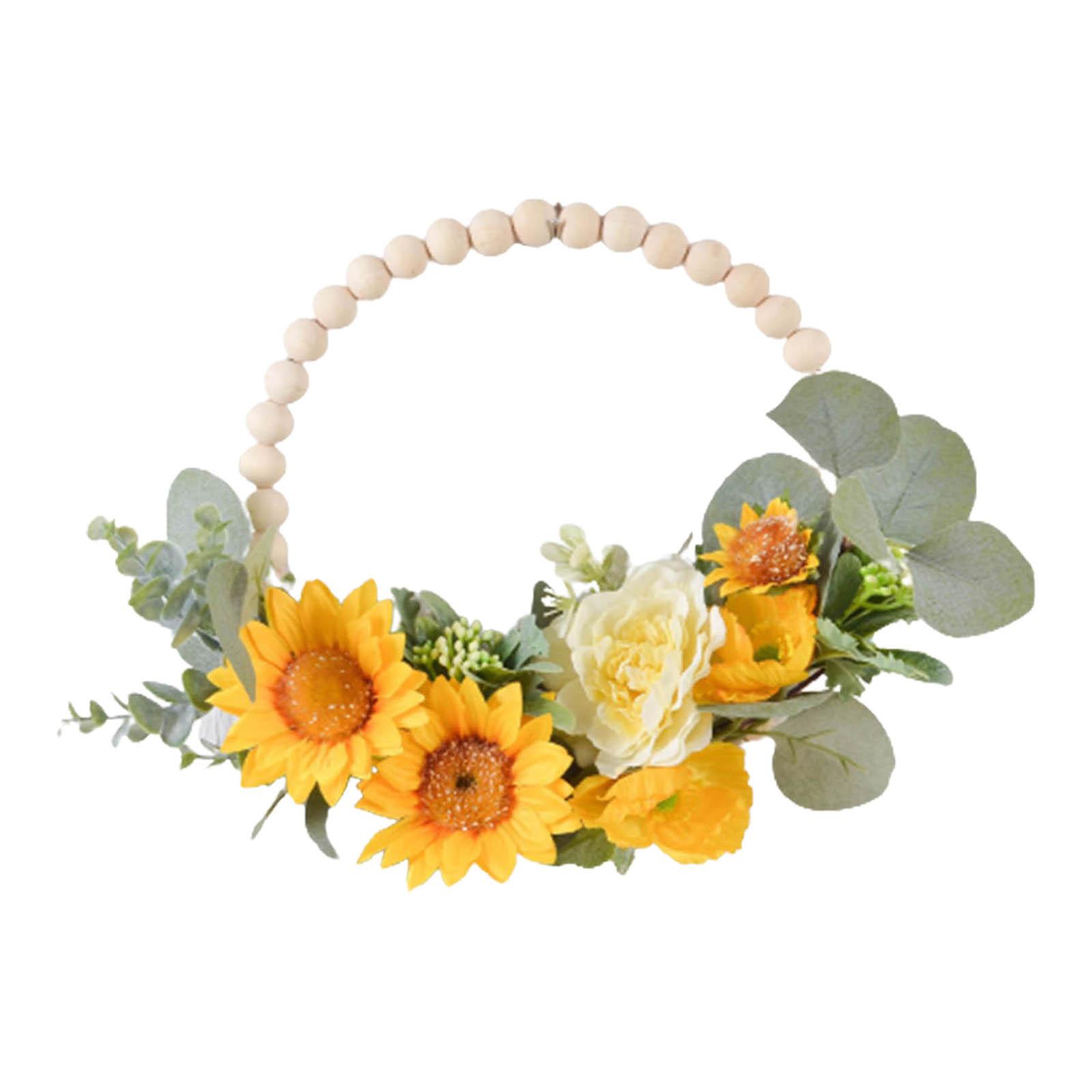 Artificial Wooden Beads Wreath Wood Bead Garland for Party