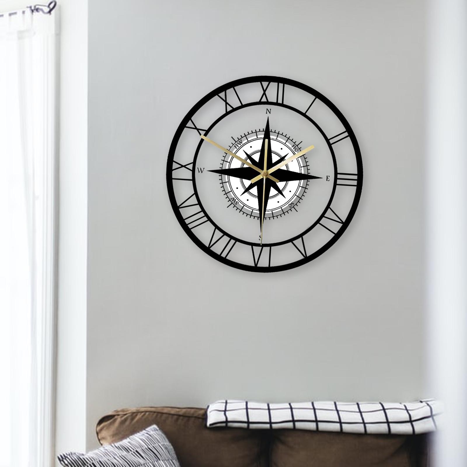 Round Wall Clock Minimalist 12 inch Acrylic Wall Hanging Watches Home Decor