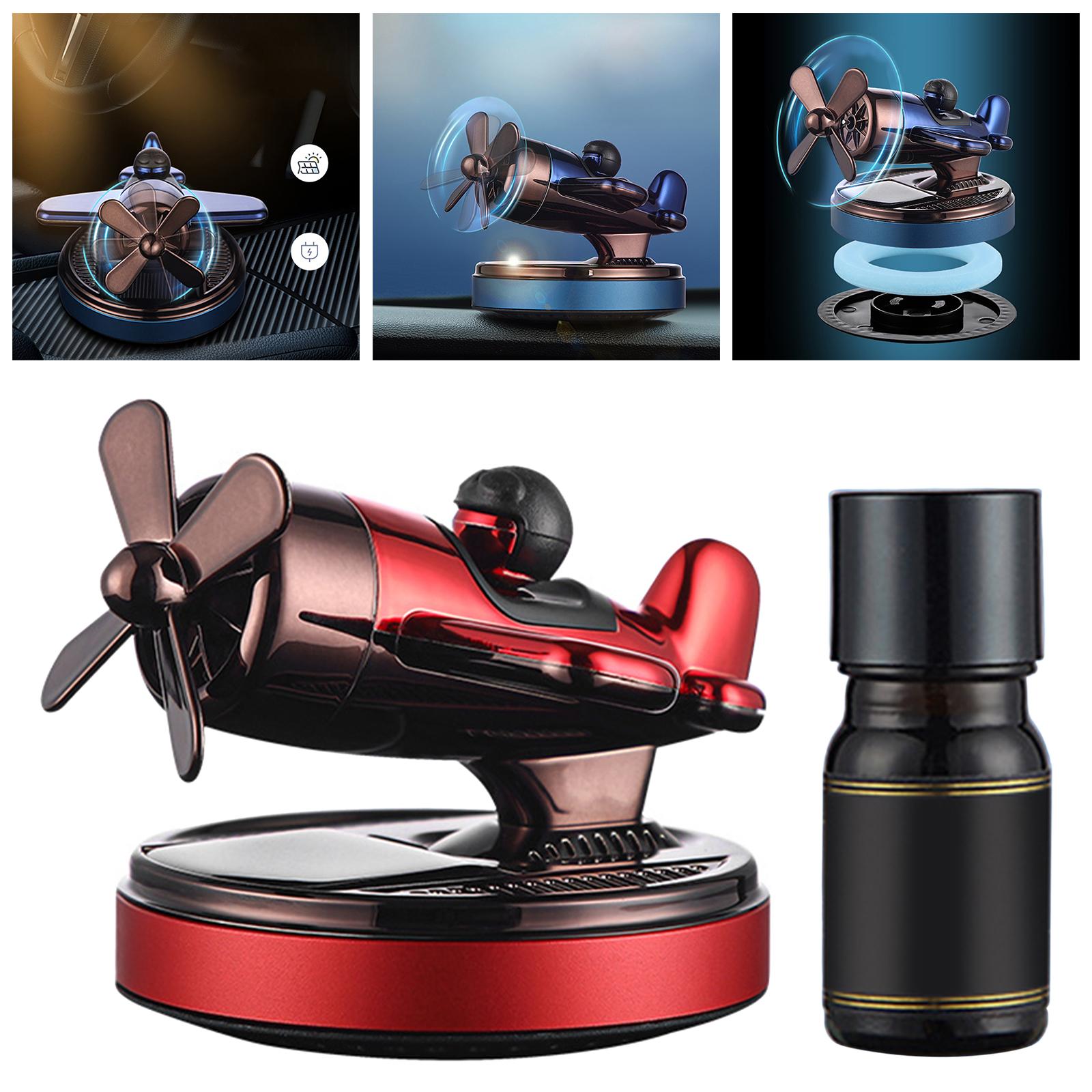 Car Perfume Fragrance Diffuser Solar Powered Airplane Figurine Red