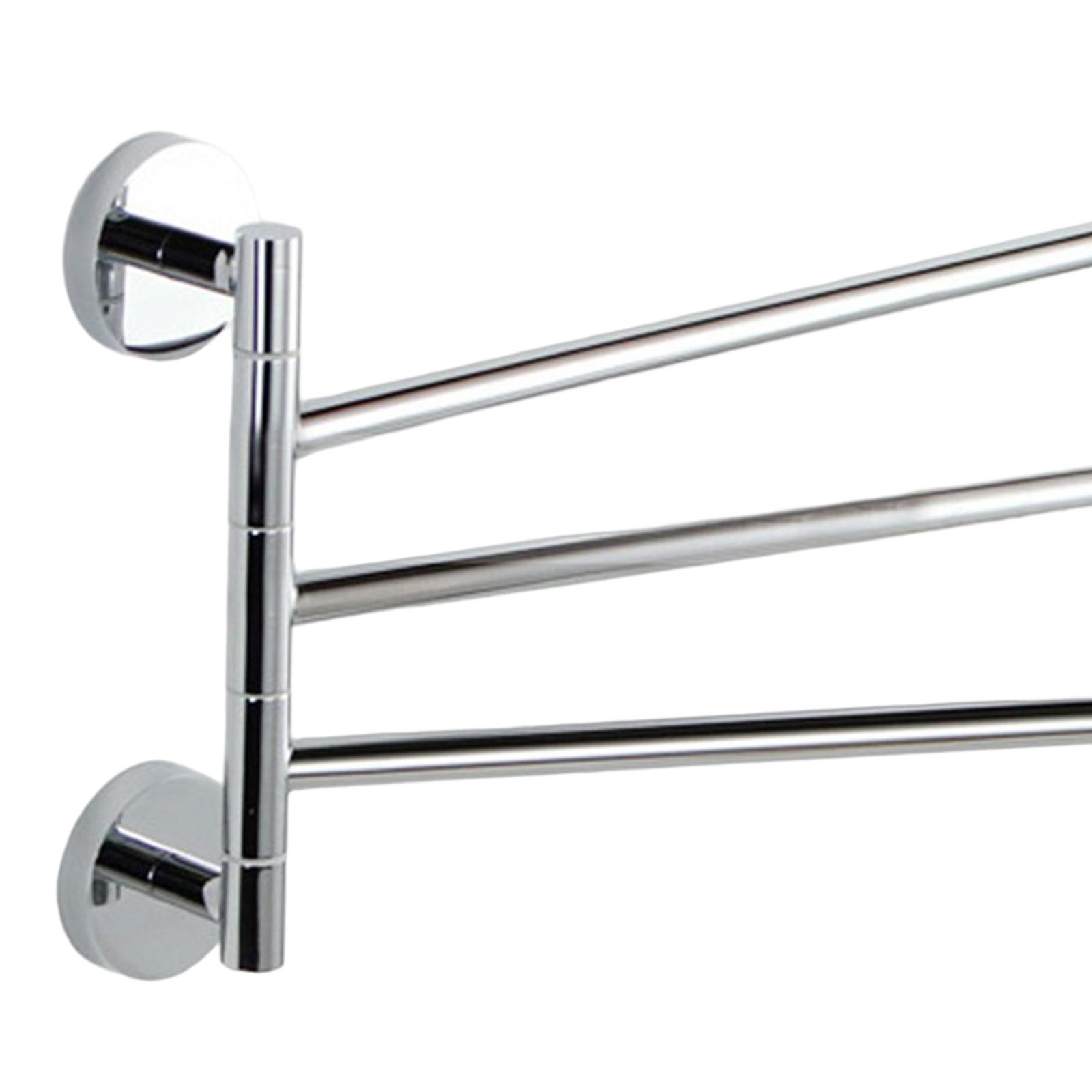 Swivel Towel Bar Rack Wall Mounted Steel 180° Rotation for Toilet Kitchen